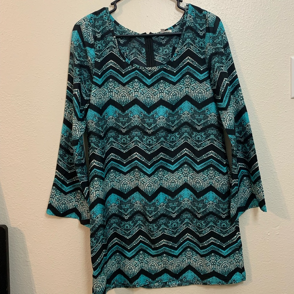 Turquoise snake pattern dress